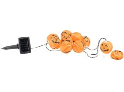 Lunartec Herbstdeko:Solar-Lichterkette Mit 10 LED-Lampions Im Halloween-Kürbis-Look, IP44 -Lunartec Shop nc3971 2