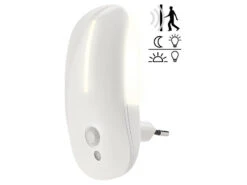 Lunartec Bewegungslicht Steckdose:2 LED-Steckdosen-Nachtlichter Mit Bewegungsmelder & Dämmerungs-Sensor -Lunartec Shop nc3990 4 1