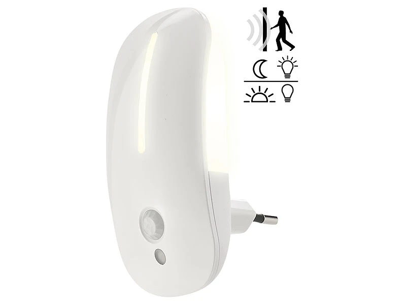 Lunartec Steckdosenlicht:LED-Steckdosen-Nachtlicht Mit Bewegungsmelder & Dämmerungs-Sensor 4 Lunartec Steckdosenlicht:LED-Steckdosen-Nachtlicht Mit Bewegungsmelder & Dämmerungs-Sensor – Bild 2