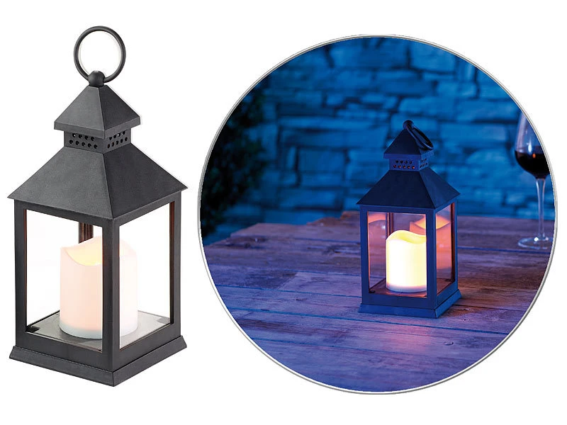 Lunartec Laterne Beleuchtung LED:Laterne Mit Flackernder LED-Kerze Und Timer, Versandrückläufer 8 Lunartec Laterne Beleuchtung LED:Laterne Mit Flackernder LED-Kerze Und Timer, Versandrückläufer – Bild 6