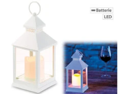 Lunartec Beleuchtung:2er Pack Laterne Mit Flackernder LED-Kerze Und Timer, Batteriebetrieb -Lunartec Shop nc5851 4