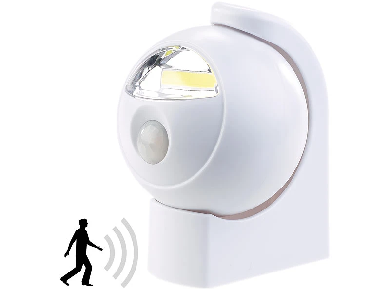 Lunartec Sensor Licht:Ultrahelle COB-LED-Lampe Mit Batteriebetrieb, PIR-Sensor, 120 Lumen 6 Lunartec Sensor Licht:Ultrahelle COB-LED-Lampe Mit Batteriebetrieb, PIR-Sensor, 120 Lumen – Bild 4