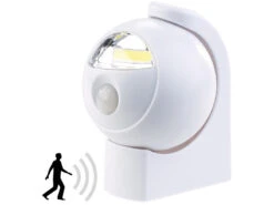 Alternative view of Lunartec Sensor Licht:Ultrahelle COB-LED-Lampe Mit Batteriebetrieb, PIR-Sensor, 120 Lumen