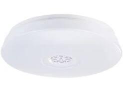 Luminea Deckenleuchte Mit Radio:RGBW-LED-Deckenleuchte, Lichtwecker, Lautsprecher, App, 1.500 Lm, 24 W -Lunartec Shop nc5998 1
