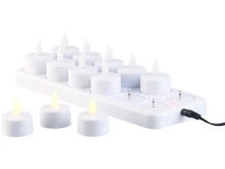Lunartec Aufladbare Kerzen:12 Akku-LED-Teelichter Mit Acryl-Dekogläsern Und Ladestation 16 Lunartec Aufladbare Kerzen:12 Akku-LED-Teelichter Mit Acryl-Dekogläsern Und Ladestation -Lunartec Shop nc6195 3