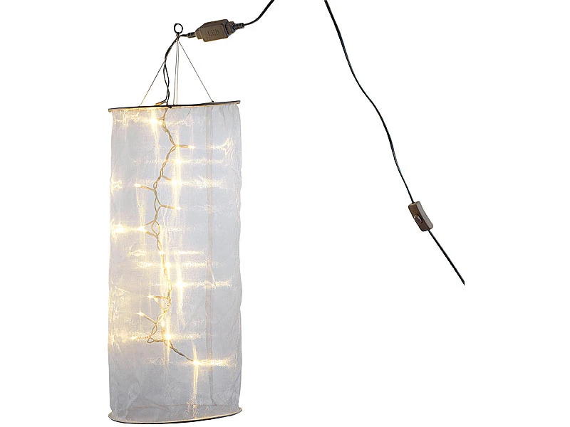 Lunartec Lampions:Organza-Lichterschlauch-Skulptur Mit 20 LEDs, 60 Cm 4 Lunartec Lampions:Organza-Lichterschlauch-Skulptur Mit 20 LEDs, 60 Cm – Bild 2