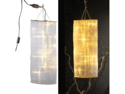 Lunartec Lampions:Organza-Lichterschlauch-Skulptur Mit 20 LEDs, 60 Cm