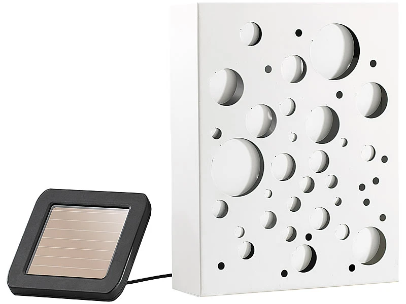 Lunartec Wanddeko Solar:Outdoor-Solar-Wandbild "Kugeln" Mit Orangener LED-Beleuchtung 4 Lunartec Wanddeko Solar:Outdoor-Solar-Wandbild "Kugeln" Mit Orangener LED-Beleuchtung – Bild 2