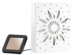 Lunartec Solarbilder:Outdoor-Solar-Wandbild Mit Roter LED