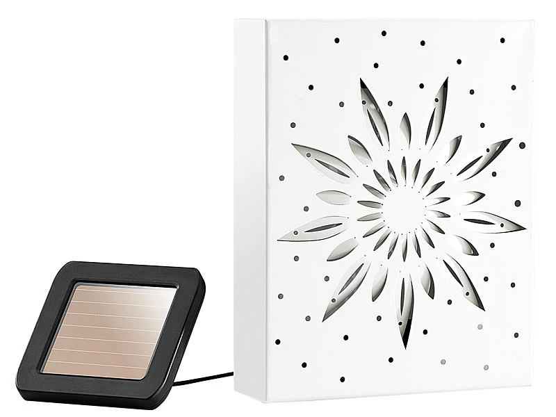 Lunartec Solarbilder:Outdoor-Solar-Wandbild Mit Roter LED 3 Lunartec Solarbilder:Outdoor-Solar-Wandbild Mit Roter LED