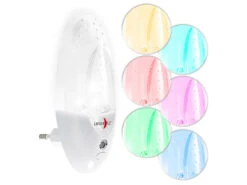 Lunartec Farbwechsel Nachtlicht:2er-Set LED-Nachtlichter Mit Regenbogen-Effekt Und Dämmerungssensor -Lunartec Shop nc6879 2