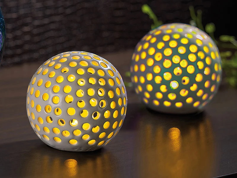 Lunartec Kugelleuchte:4er-Set Kabellose LED-Dekoleuchten Aus Keramik, Ø 83 Mm 6 Lunartec Kugelleuchte:4er-Set Kabellose LED-Dekoleuchten Aus Keramik, Ø 83 Mm – Bild 4