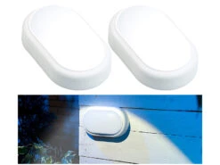 Luminea Kellerlicht:2er-Set Stoßfeste LED-Feuchtraumleuchten, 1.050 Lm, 15 W, 4000 K, IP54