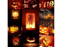 Luminea Flammenlampe:4er-Set LED-Lampen Mit Flammeneffekt, 3 Beleuchtungs-Modi, E27, 2 W -Lunartec Shop nc7779 4