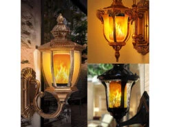 Luminea Flammenlampe:4er-Set LED-Lampen Mit Flammeneffekt, 3 Beleuchtungs-Modi, E27, 2 W -Lunartec Shop nc7779 8