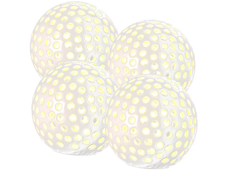 Lunartec Kugelleuchte:4er-Set Kabellose LED-Dekoleuchten Aus Keramik, Ø 83 Mm 4 Lunartec Kugelleuchte:4er-Set Kabellose LED-Dekoleuchten Aus Keramik, Ø 83 Mm – Bild 2