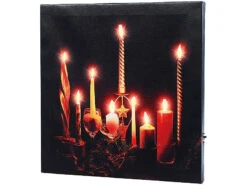 Infactory LED Wandbild:LED-Leinwandbild "Advent" Mit Kerzenflackern