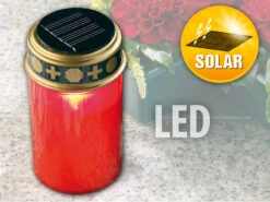 PEARL Grabkerzen:2er-Set Solar-LED-Grablichter Mit Dauerlicht, Rot 12 PEARL Grabkerzen:2er-Set Solar-LED-Grablichter Mit Dauerlicht, Rot -Lunartec Shop nc9067 1 2