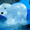 Lunartec LED-Dekofiguren:Leuchtender Acryl-Eisbär "Klaas" Mit 20 LEDs