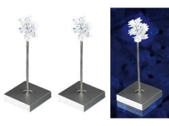 Lunartec LED-Dekoleuchte Kabellos:2er-Set LED-Dekoleuchten "Eiskristall", Weiße LED, Batteriebetrieben