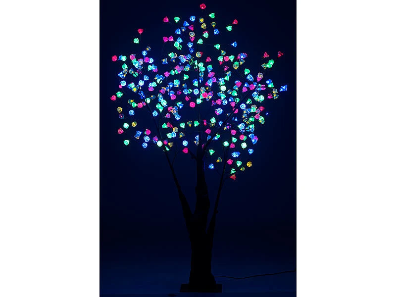 Luminea LED Kirschblütenbaum:LED-Deko-Kirschbaum, 336 Farbig Beleuchtete Blüten, 180 Cm, IP44 6 Luminea LED Kirschblütenbaum:LED-Deko-Kirschbaum, 336 Farbig Beleuchtete Blüten, 180 Cm, IP44 – Bild 4