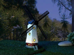 Lunartec Deko-Windmühle Garten:2er-Set Solar-Deko-Windmühlen Mit Drehendem Windrad & LED-Licht -Lunartec Shop nx1521 0