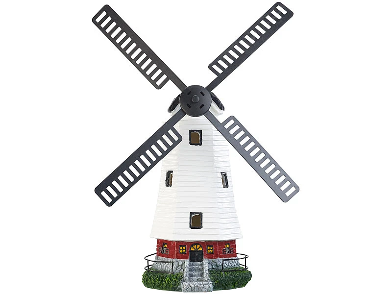 Lunartec Windrad Solar Garten:Solar-Deko-Windmühle Mit Drehendem Windrad & LED-Licht, 8-Stunden-Akku 6 Lunartec Windrad Solar Garten:Solar-Deko-Windmühle Mit Drehendem Windrad & LED-Licht, 8-Stunden-Akku – Bild 4