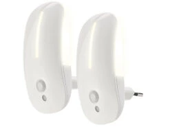 Lunartec Bewegungslicht Steckdose:2 LED-Steckdosen-Nachtlichter Mit Bewegungsmelder & Dämmerungs-Sensor -Lunartec Shop nx1556 6