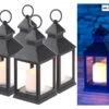 Lunartec Garten Deko:4er Pack Laterne Mit Flackernder LED-Kerze Und Timer, Batteriebetrieb -Lunartec Shop nx1764 9