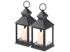 Lunartec Grablaternen:2er Pack Laterne Mit Flackernder LED-Kerze Und Timer, Batteriebetrieb 14 Lunartec Grablaternen:2er Pack Laterne Mit Flackernder LED-Kerze Und Timer, Batteriebetrieb -Lunartec Shop nx1765 8