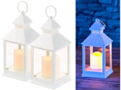 Alternative view of Lunartec Beleuchtung:2er Pack Laterne Mit Flackernder LED-Kerze Und Timer, Batteriebetrieb