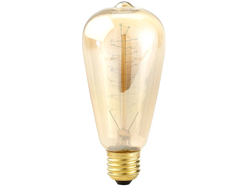 Luminea Edison Glühbirne:2 Vintage-Schmucklampen Mit Handgewickelten Draht, Konisch Und Gewölbt 4 Luminea Edison Glühbirne:2 Vintage-Schmucklampen Mit Handgewickelten Draht, Konisch Und Gewölbt – Bild 2
