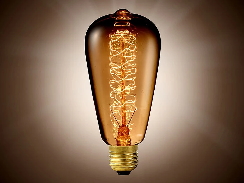 Luminea Edison Glühbirne:2 Vintage-Schmucklampen Mit Handgewickelten Draht, Konisch Und Gewölbt 5 Luminea Edison Glühbirne:2 Vintage-Schmucklampen Mit Handgewickelten Draht, Konisch Und Gewölbt – Bild 3