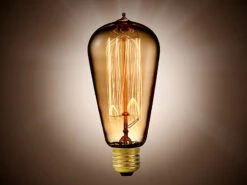 Luminea Edison Lampe:Vintage-Schmucklampe, Konisch, Mit Gitterförmigem Glühdraht