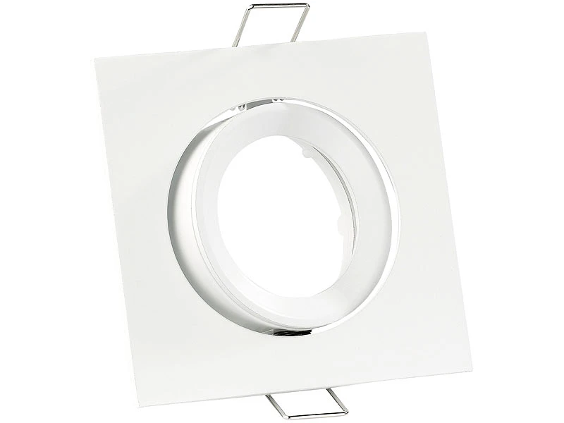 Luminea Einbauleuchten:Einbaurahmen MR16, Weiß, Quadratisch, Für 1 Strahler 3 Luminea Einbauleuchten:Einbaurahmen MR16, Weiß, Quadratisch, Für 1 Strahler