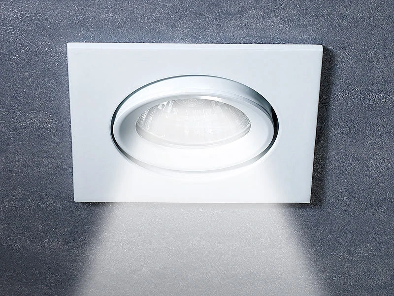 Luminea Einbauleuchten:Einbaurahmen MR16, Weiß, Quadratisch, Für 1 Strahler 5 Luminea Einbauleuchten:Einbaurahmen MR16, Weiß, Quadratisch, Für 1 Strahler – Bild 3