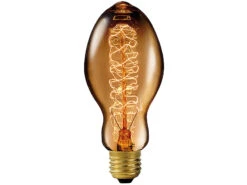 Luminea Retro Glühbirne:Vintage-Schmucklampe, Gewölbt, Mit Spiralförmigem Glühdraht