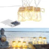 Lunartec Flaschenlichterkette:LED-Silberdraht Mit 18 LEDs In 6 Deko-Gläsern, Batteriebetrieben 1 Lunartec Flaschenlichterkette:LED-Silberdraht Mit 18 LEDs In 6 Deko-Gläsern, Batteriebetrieben -Lunartec Shop nx3082 7
