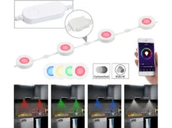 Lunartec Unterbauleuchten:7er-Set WLAN-Unterbau-LEDs, RGB+W, Für Amazon Alexa & Google Assistant 35 Lunartec Unterbauleuchten:7er-Set WLAN-Unterbau-LEDs, RGB+W, Für Amazon Alexa & Google Assistant -Lunartec Shop nx3379 14