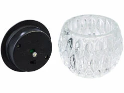 Lunartec Solar Tischleuchten:Solar-LED-Windlicht Liora, Mit Tollem Lichtmuster, Glas, IP44, Ø 8 Cm -Lunartec Shop nx3885 1 1