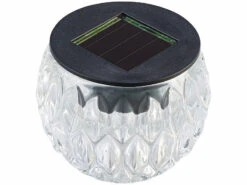 Lunartec Solar Tischleuchten:Solar-LED-Windlicht Liora, Mit Tollem Lichtmuster, Glas, IP44, Ø 8 Cm -Lunartec Shop nx3885 10 1