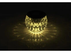 Lunartec Solar Tischleuchten:Solar-LED-Windlicht Liora, Mit Tollem Lichtmuster, Glas, IP44, Ø 8 Cm -Lunartec Shop nx3885 9 1