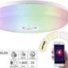 Luminea Home Control Deckenleuchte Alexa:LED-Deckenleuchte RGB + CCT, Mit WLAN, App Und Sprachsteuerung