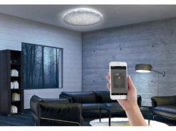 Luminea Home Control Deckenlampe Alexa:2er Pack WLAN-Sternen-Deckenleuchte Für Siri, Alexa, Google Ass., CCT -Lunartec Shop nx4926 1