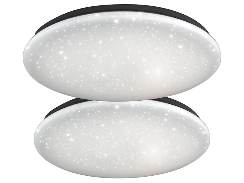 Luminea LED Deckenleuchten:2er-Set LED-Decken-Kinderzimmerleuchten, Sternenhimmel-Effekt, 840 Lm 4 Luminea LED Deckenleuchten:2er-Set LED-Decken-Kinderzimmerleuchten, Sternenhimmel-Effekt, 840 Lm – Bild 2