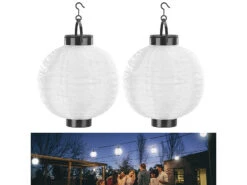 Lunartec Solar Lampion Balkon:12er-Set Solar-LED-Lampion, Dämmerungs-Sensor, IP44, Warmweiß, 20 Cm Ø -Lunartec Shop nx4996 5