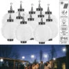 Lunartec Solar Lampion Balkon:12er-Set Solar-LED-Lampion, Dämmerungs-Sensor, IP44, Warmweiß, 20 Cm Ø