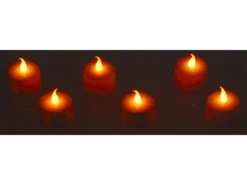 Lunartec LED Teelichter Aufladbar:3er-Set, Je 6 LED-Akku-Teelichter, Flackernde Flamme, Teelichthalter -Lunartec Shop nx5633 3
