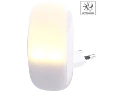 Lunartec Nachtlampe:Kompaktes LED-Steckdosen-Nachtlicht, Dämmerungssensor, 1 Lm, 0,25 Watt
