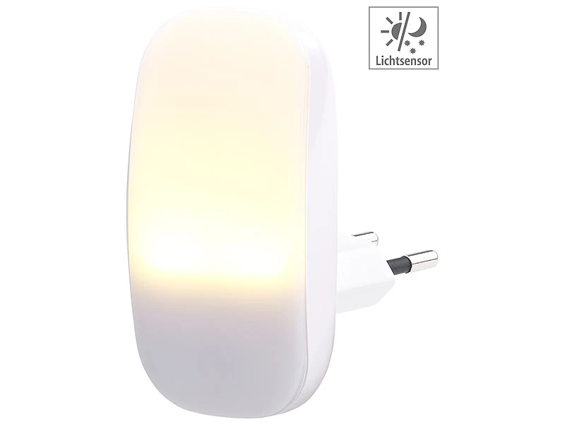 Lunartec Nachtlampe:Kompaktes LED-Steckdosen-Nachtlicht, Dämmerungssensor, 1 Lm, 0,25 Watt 3 Lunartec Nachtlampe:Kompaktes LED-Steckdosen-Nachtlicht, Dämmerungssensor, 1 Lm, 0,25 Watt